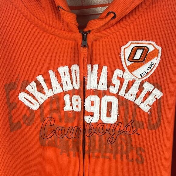 🏈🏀 Vintage OKLAHOMA STATE COWBOYS Zip Up Sherpa Lined Hoodie Jacket - L - EUC - Picture 4 of 12